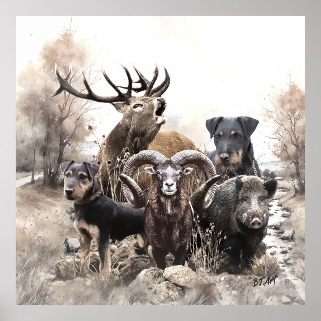 Affiche Terrier de chasse allemand (Devant)