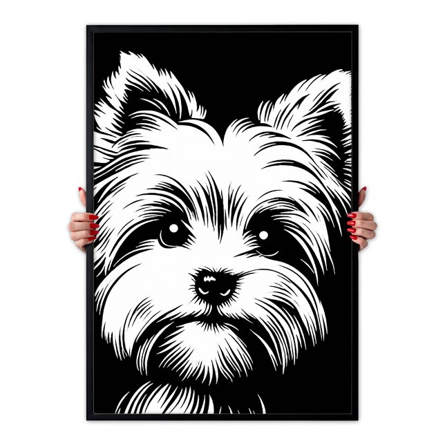 Affiche Térrier du Yorkshire "Yorkie" esthétique chic Art  (Yorkshire Terrier "Yorkie" Pop Art Chic Aesthetic Poster)