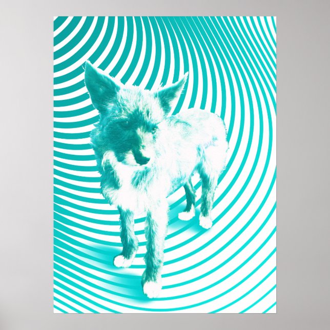 Affiche Terrier turquoise (Devant)