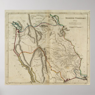 Affiche Territoire autrefois Louisiane du Missouri