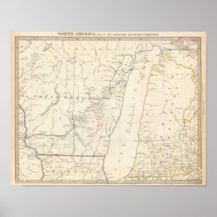 Affiche Territoires du Nord-Ouest et du Michigan