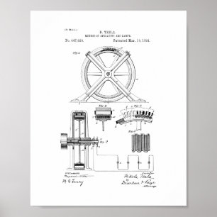 Affiche Tesla Method Of Operating And Lamps Patent
