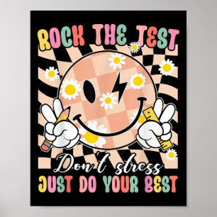 Affiche Test amusant Souriant Roche Visage Le Test Motivat
