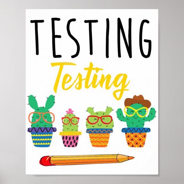 Affiche Test Cute Cactus State Test Day Elèves Enseignants (Devant)