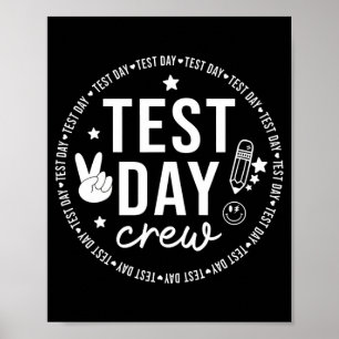 Affiche Test Day Crew Funny Test Teacher School