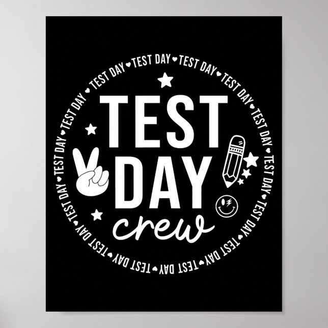 Affiche Test Day Crew Funny Test Teacher School (Devant)
