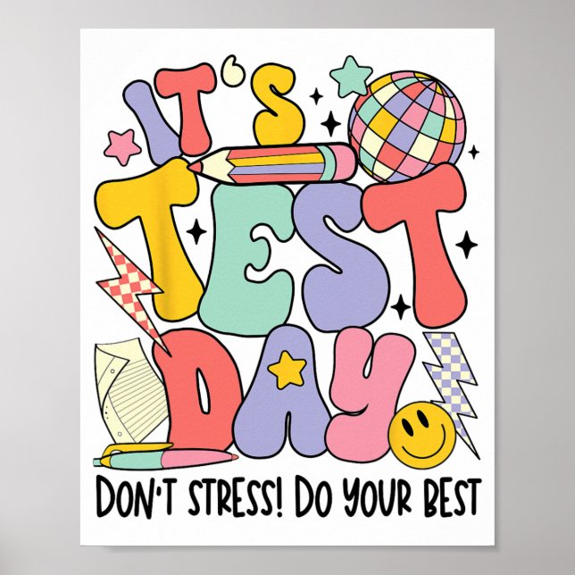 Affiche Test Day Dont Stress Faites votre meilleur test d' (Devant)