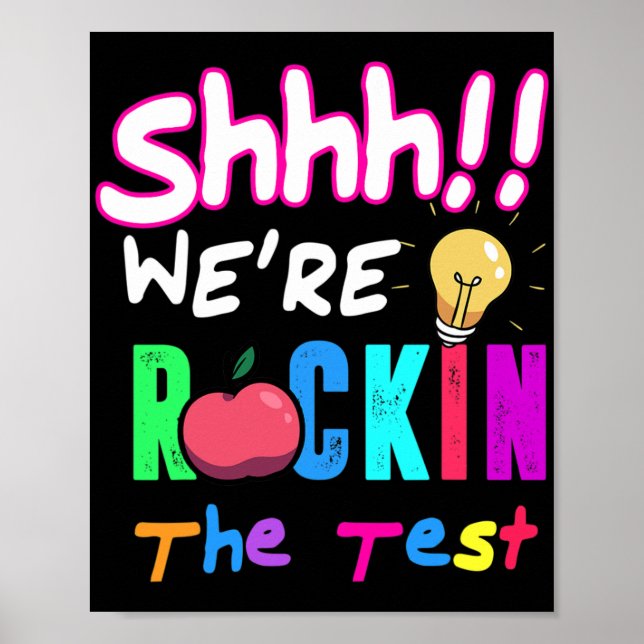 Affiche Test Day Rock The Test Rainbow Enseignant étudiant (Devant)