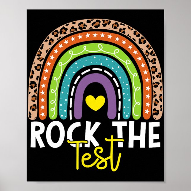 Affiche Test Day Rock The Test Rainbow Teacher Test Day (Devant)