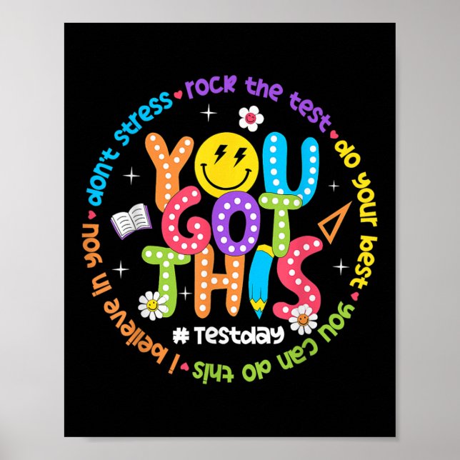 Affiche Test Day Rock The Test Teacher Test Day You got (Devant)