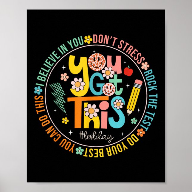 Affiche Test Day Rock The Test Teacher Test Day You got (Devant)