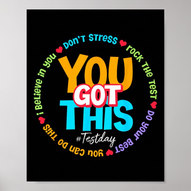 Affiche Test Day Rock The Test Teacher Testing Day You Got (Devant)