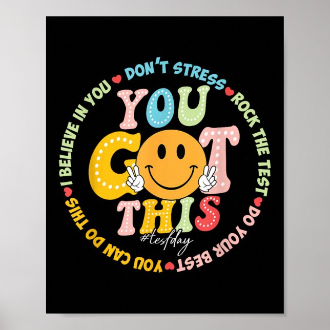 Affiche Test Day Vous Avez Ce Rock The Test Teacher Testin (Devant)