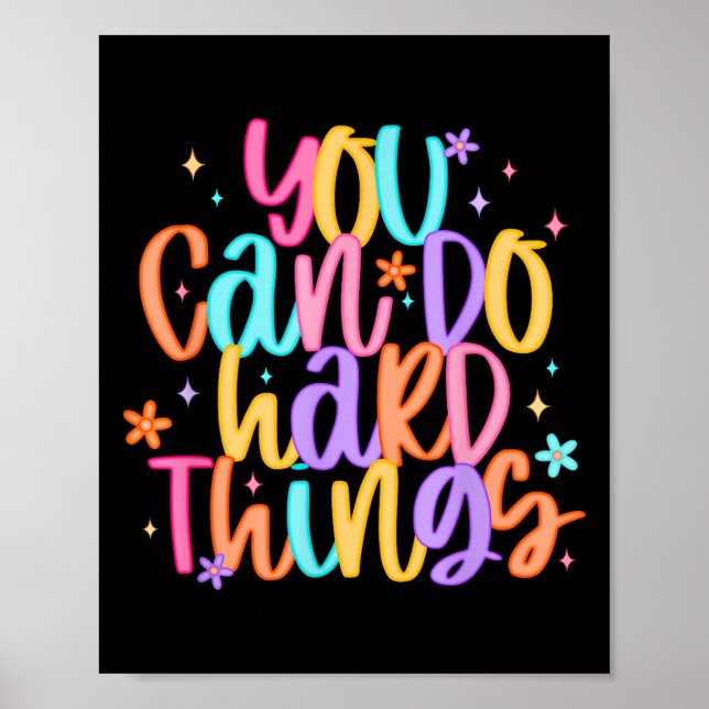 Affiche Test Day You Can Do Hard Things Teacher Testing Da (Devant)