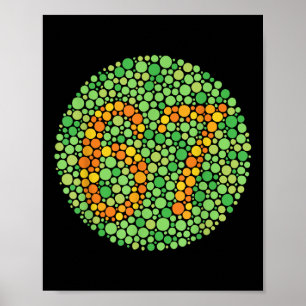 Affiche Test de Daltonisme 67 Six Sept Professeur Nu Tache