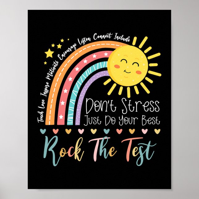 Affiche test de jour rock test enseignant jour de test arc (Devant)