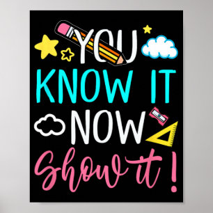 Affiche Test de l'enseignant pour les hommes femmes Test J