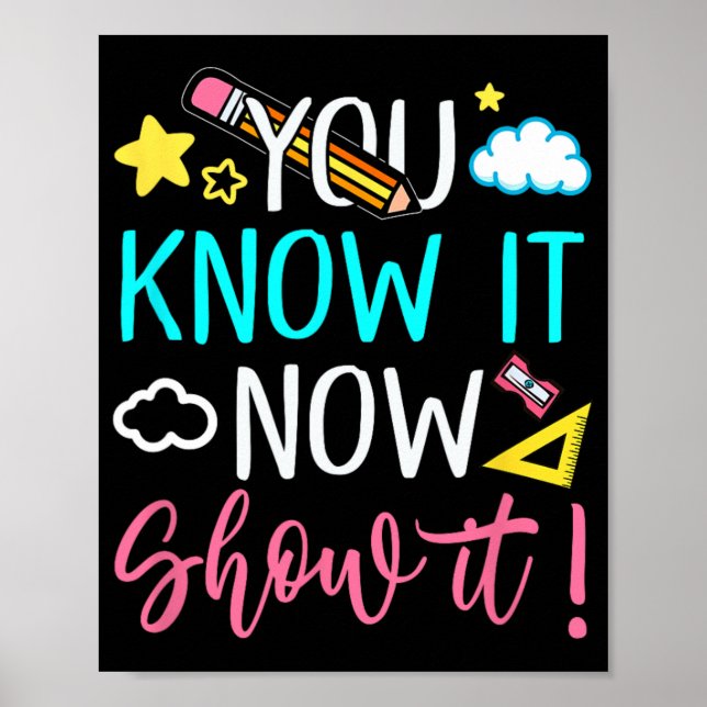 Affiche Test de l'enseignant pour les hommes femmes Test J (Devant)