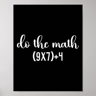 Affiche Test de maths drôle faites le professeur de maths,