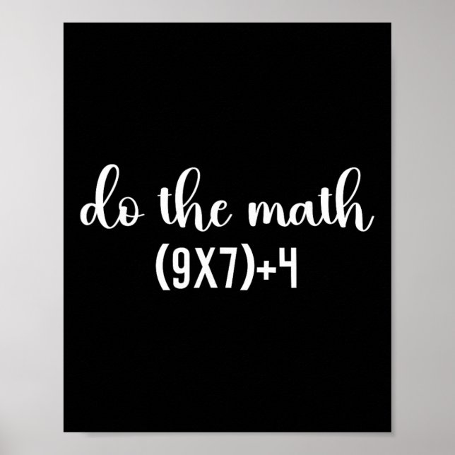 Affiche Test de maths drôle faites le professeur de maths, (Devant)