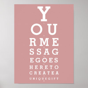 Affiche Test de vue amusant Rose Poussiéreuse personnalisé
