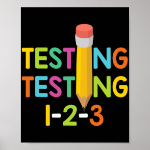 Affiche Test d'examen d'enseignant de jour 1-2-3