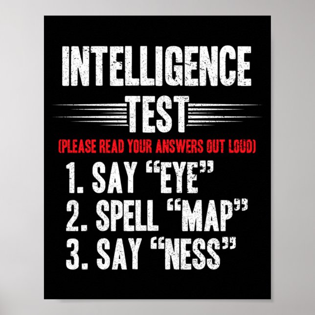 Affiche Test d'intelligence des hommes, disons Eye M A P N (Devant)