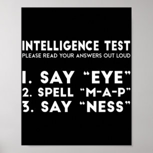 Affiche Test Eye Map Ness Funny Joke Fête des pères