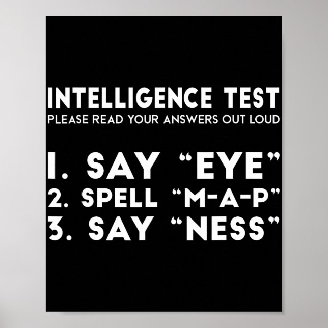Affiche Test Eye Map Ness Funny Joke Fête des pères (Devant)