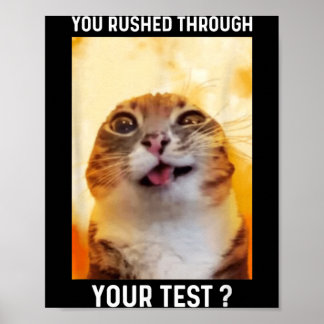 Affiche Test Réalisé en Toute Hâte Drôle de Jour d'Examen