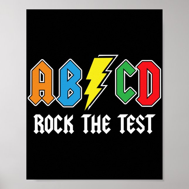 Affiche Test Retro Abcd Rock Le Jour De Test Funny School (Devant)