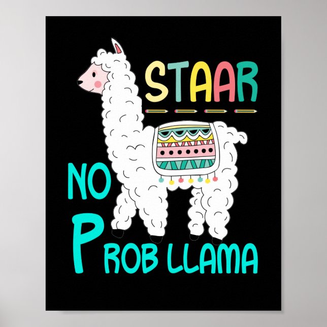 Affiche Test STAAR No Prob Llama Test de l'examen enseigna (Devant)