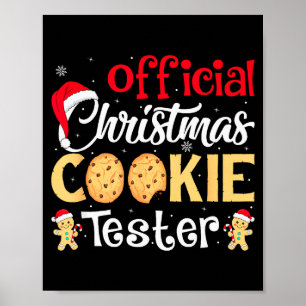 Affiche Testeur de biscuits de Noël Drôle Équipe de cuisso