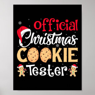 Affiche Testeur de biscuits de Noël Équipe de pâtisserie d