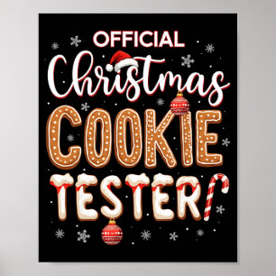 Affiche Testeur officiel de biscuits de Noël Équipage du r