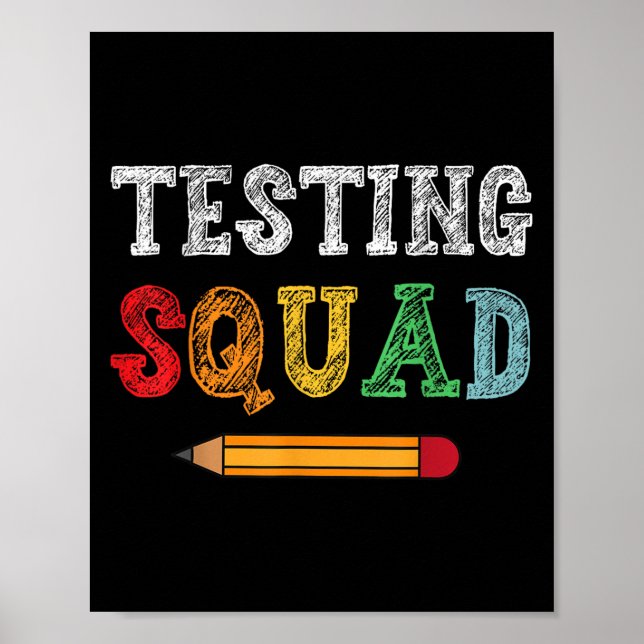Affiche Testing Squad Costume Test Day Teacher Student Fun (Devant)