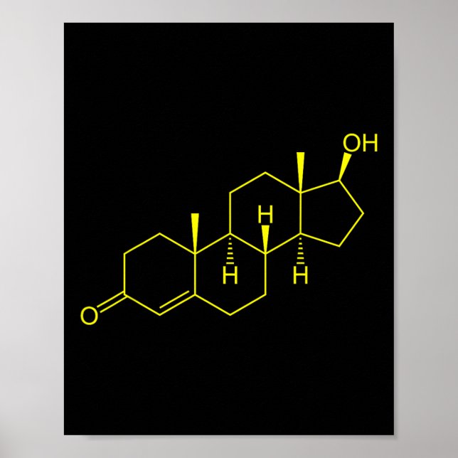 Affiche Testostérone Molecule Biologie Science Constructio (Devant)
