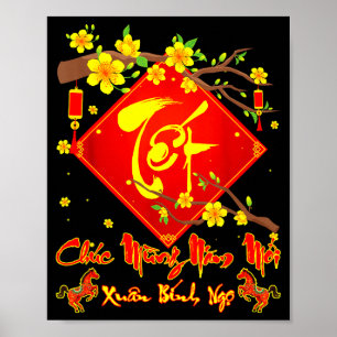 Affiche Tét 2026 Chúc Mừng Năm Mới Xuân Bính Ngọ Vietnam