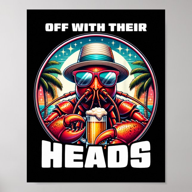 Affiche Tête à bas Carnaval de crabe drôle Mardi Gras (Devant)