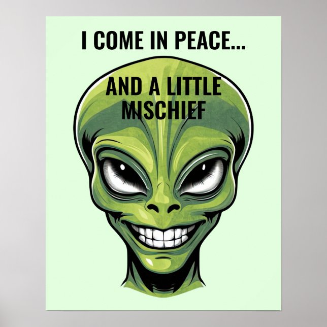 Affiche Tête Alien verte (Devant)