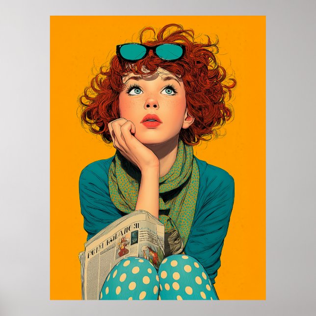 Affiche Tête blanche en Pois (Devant)