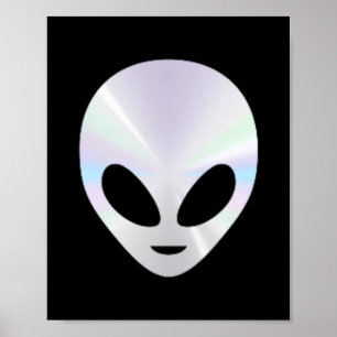 Affiche Tête d'alien amusante Alien mignon UFO drôle Femme