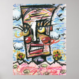 Affiche Tête dans les nuages