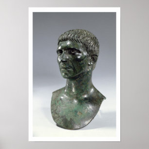 Affiche Tête de bronze d'un homme, romain, début 1er cent