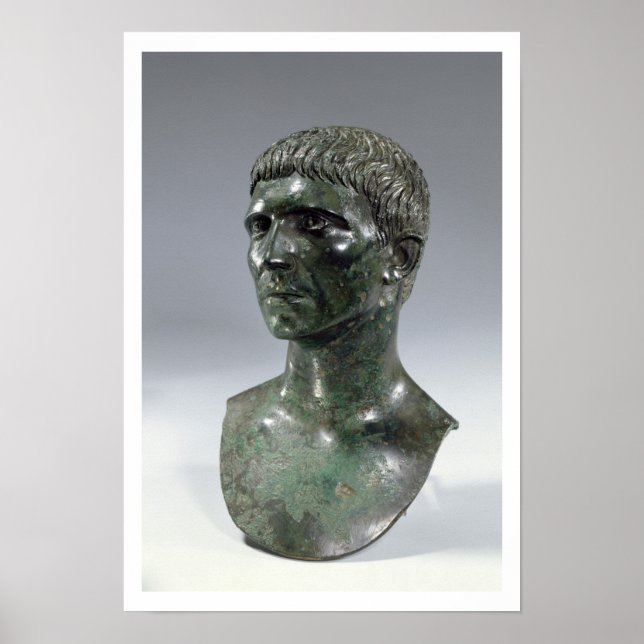 Affiche Tête de bronze d'un homme, romain, début 1er cent (Devant)
