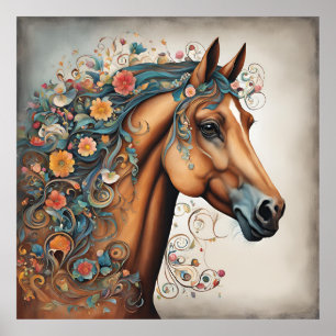 Affiche Tête de cheval Whimsical