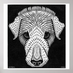 Affiche Tête de chien de Julie de Graag