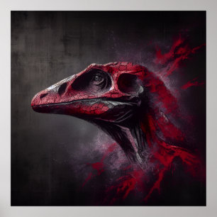 Affiche Tête de dinosaure disparue