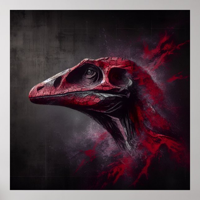 Affiche Tête de dinosaure disparue (Devant)