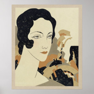 Affiche Tête de femme (1931), illustration de mode